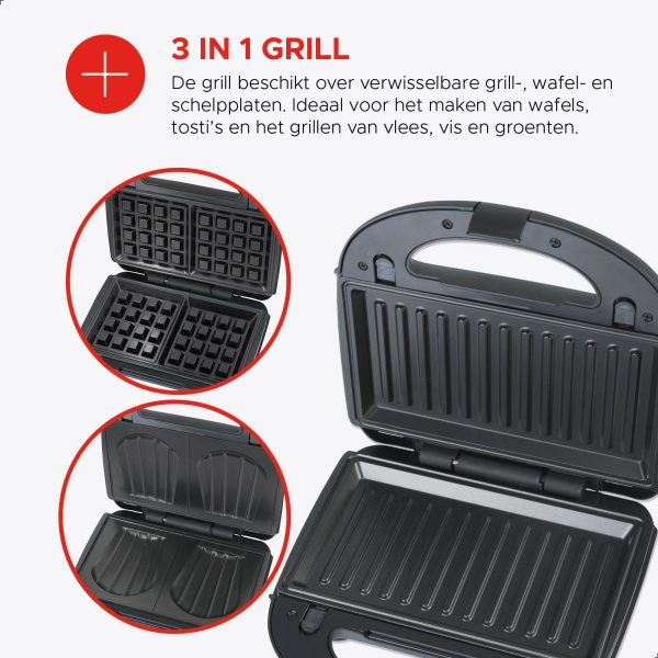 Multi Grill 3-in-1 - Tosti-ijzer - PFAS-vrij - Afbeelding 7