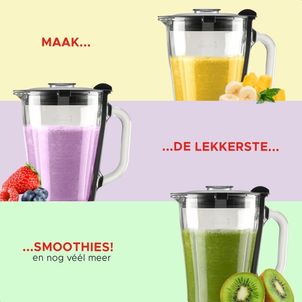 Retro Blender - 5 snelheden en pulsfunctie - 1,5 Liter - 500W - Afbeelding 2