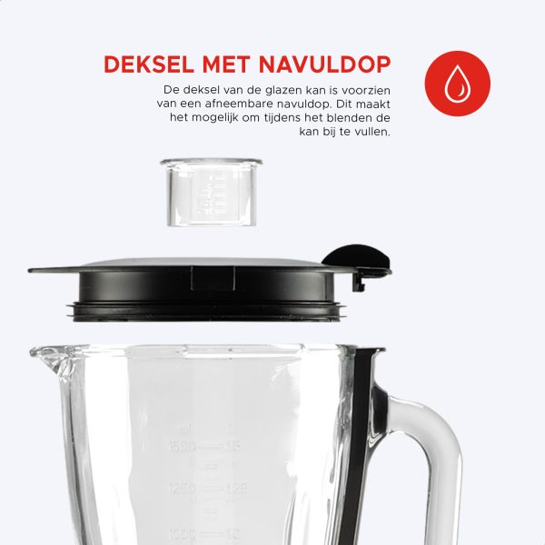 Retro Blender - 5 snelheden en pulsfunctie - 1,5 Liter - 500W - Afbeelding 8